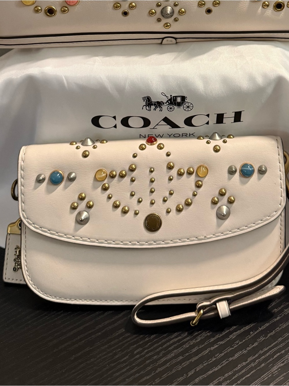 Coach 1941 Clutch Wristlet only Chalk Rivets in Glovetanned Leather
